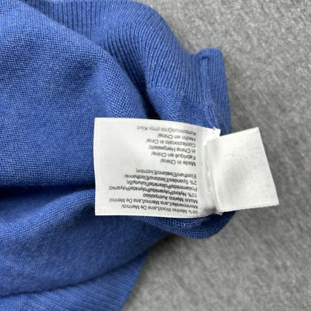 Brooks Brothers‎ 346 Merino Wool Blend Mens Large Blue VNeck Sweater Long Sleeve - Picture 9 of 11